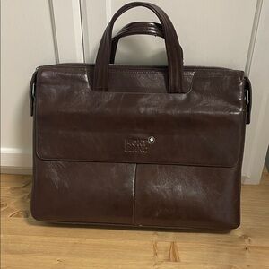 Mont Blanc Dark Brown Leather Briefcase